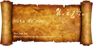 Uitz Áron névjegykártya